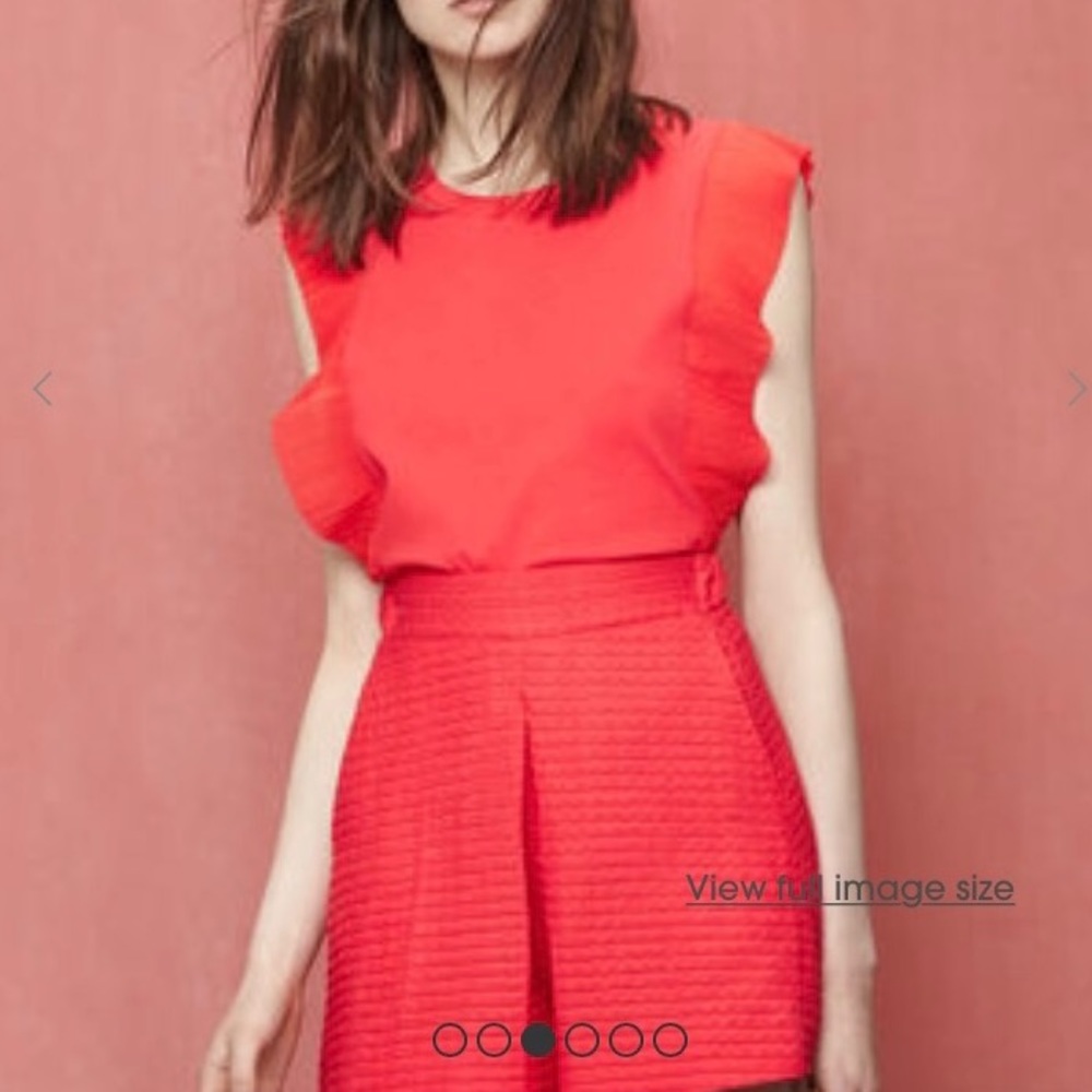 Maje red top and shorts set